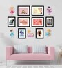 Modern (Set of 8) Multicolour MDF Collage Photo Frames