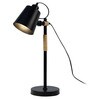 Modern Nordic Wood & Metal Study Lamp With Black Base