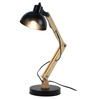 Modern Nordic Wood & Metal Study Lamp With Black Base