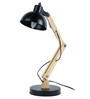Modern Nordic Wood & Metal Study Lamp With Black Base