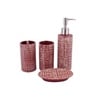 Modern Orange Ceramic Set of 4 Bath Accessories Set 