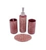 Modern Orange Ceramic Set of 4 Bath Accessories Set 
