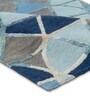 Blue Wool Geometrical 2 X 3  Feet Hand Tufted Carpet