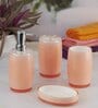 Modern Peach Acrylic Set of 4 Bath Accessories Set
