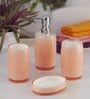 Modern Peach Acrylic Set of 4 Bath Accessories Set