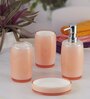 Modern Peach Acrylic Set of 4 Bath Accessories Set