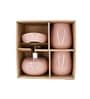 Modern Peach Ceramic Set of 4 Bath Accessories Set 