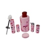 Modern Pink Acrylic Set of 6 Bath Accessories Set