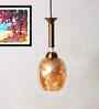 Modern Plain Amber Glass Hanging Light