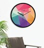 Multicolour Modern Plastic Stylish Non Ticking Silent Analog Wall Clock -12 inch