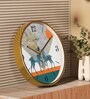 Multicolour Modern Plastic Stylish Non Ticking Silent Analog Wall Clock -12 inch