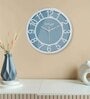 8 Inch Blue Analog Wall Clock Cum Table Clock