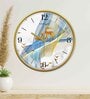 Multicolour Modern Plastic Stylish Non Ticking Silent Analog Wall Clock -12 inch