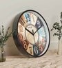 Multicolour Modern Plastic Stylish Non Ticking Silent Analog Wall Clock -12 inch