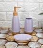 Modern Purple Ceramic Set of 3 Bath Accessories Set 