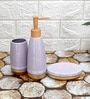 Modern Purple Ceramic Set of 3 Bath Accessories Set 