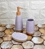 Modern Purple Ceramic Set of 3 Bath Accessories Set 