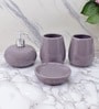 Modern Purple Ceramic Set of 4 Bath Accessories Set 