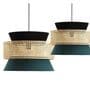 Modern Rattan Pendant Lamp (Beige and Green)