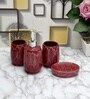 Modern RED Ceramic Set of 4 Bath Accessories Set