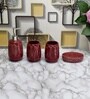 Modern RED Ceramic Set of 4 Bath Accessories Set