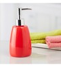 Modern Red Ceramic Soap Dispenser