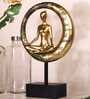 Modern Resin & Metal Meditation Yoga Pose Lady Artefact (Gold & Black)