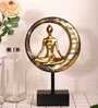 Modern Resin & Metal Meditation Yoga Pose Lady Artefact (Gold & Black) Modern Resin & Metal Meditation Yoga Pose Lady Artefact (Gold & Black)