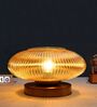 Modern Ribbed Amber Kachori Glass Table Lamp