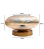 Modern Ribbed Amber Kachori Glass Table Lamp
