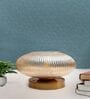 Modern Ribbed Amber Kachori Glass Table Lamp