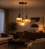 Modern Ribbed Glass Cluster Hanging Light