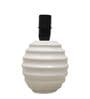 Modern Ribbed Small Ceramic Night Table Lamp with White Fabric Shade