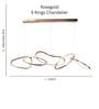 Modern Rosegold Wave LED Chandelier with adjustable height