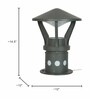 Modern Round-Conical Grey Polka-Dotted Small 15 Inch Cast Aluminum Outdoor Gate Pillar Light Post Lamp