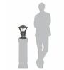 Modern Round-Conical Grey Polka-Dotted Small 15 Inch Cast Aluminum Outdoor Gate Pillar Light Post Lamp