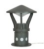 Modern Round-Conical Grey Polka-Dotted Small 15 Inch Cast Aluminum Outdoor Gate Pillar Light Post Lamp