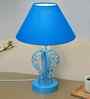 Blue Modern Round Small Blue Crystal Table Lamp