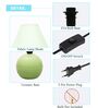 Modern Round Small Ceramic Night Table Lamp with Green Fabric Shade