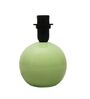 Modern Round Small Ceramic Night Table Lamp with Green Fabric Shade