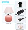 Modern Round Small Ceramic Night Table Lamp with Pink Fabric Shade