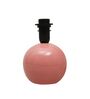 Modern Round Small Ceramic Night Table Lamp with Pink Fabric Shade