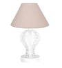 Modern Crystal Round Table Lamp with Grey Pleated Shade