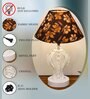 Modern Crystal Round Table Lamp with White Pleated Shade