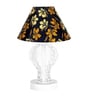 Modern Crystal Round Table Lamp with White Pleated Shade