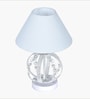 White Modern Round Small Crystal Table Lamp