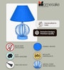 Blue Modern Round Small Crystal Table Lamp
