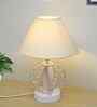White Modern Round Small Crystal Table Lamp