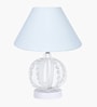 White Modern Round Small Crystal Table Lamp