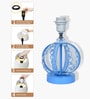 Blue Modern Round Small Crystal Table Lamp